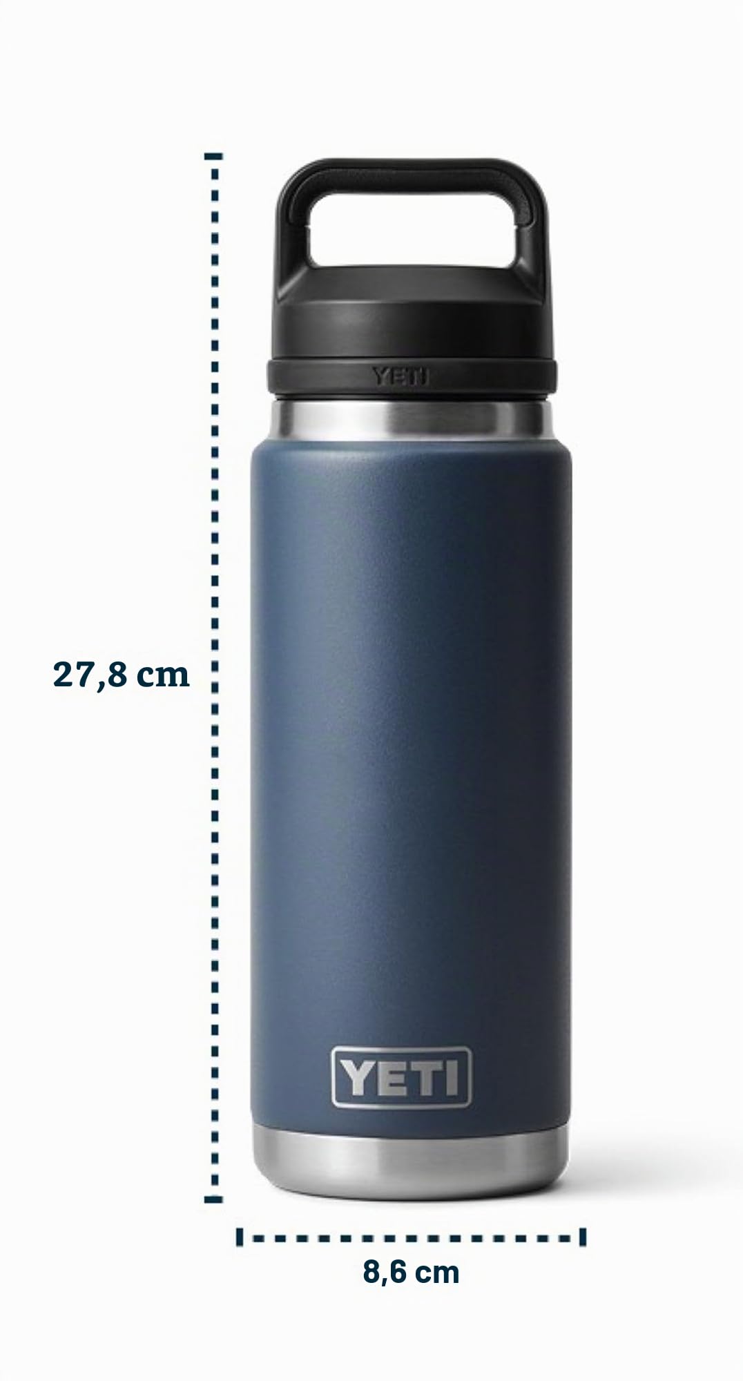 YETI Rambler Bottle Chug, botella de acero inoxidable aislada al vacío con tapa a prueba de fugas, Ridgeline, 769 ml