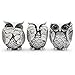 Rockin Owl Figurine Family Set Very Cute Statue White Owl, 3 Separated Different Mood do not See,do not Listen, do not Talk - Nice Decoration for Home Office Outdoors Gardens Set of 3, White/Black