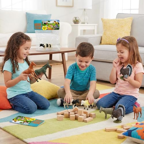 Image of SHAKTISM Farm Animal Toys Set - Realistic Farm Animal Figures for Kids, Educational Playset for Ages 3+ - Durable Plastic Toy Animals for Preschool & Toddler Learning (9612 Mini Farm 6Pc)