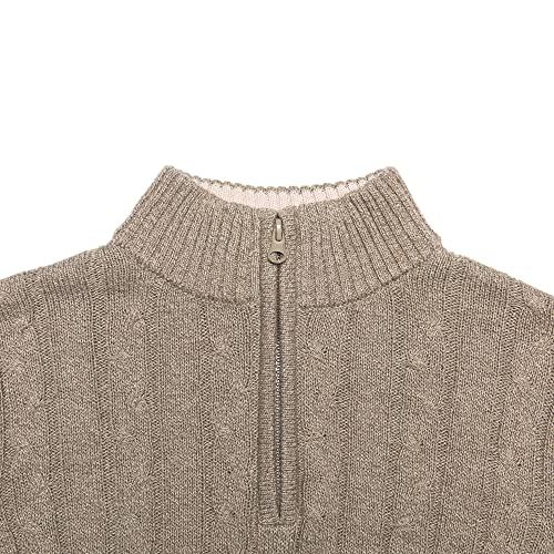 Image of Kid Nation Boys Sweater Cotton Quarter Zip Sweater Kids Cable Knit Pullover | Casual 1 /4 Zip Sweater for Child 3-14 Years (Previously Amazon Essentials)