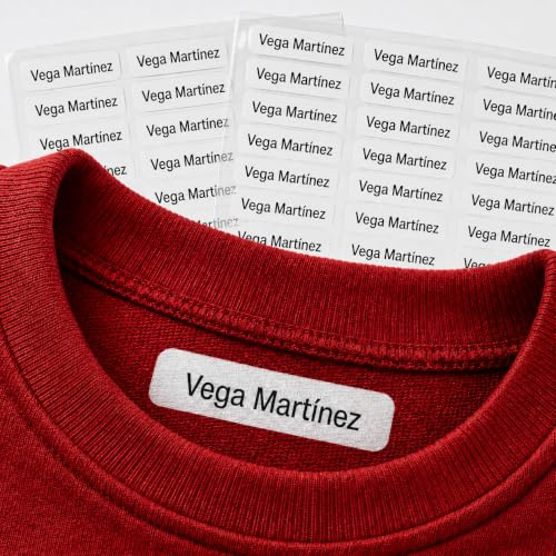 100 Etiquetas Personalizadas para Ropa con Nombre - Marcador Termoadhesivo Infantil para vuelta al cole, niños, guardería - Etiquetas para tela, camisetas, abrigos...
