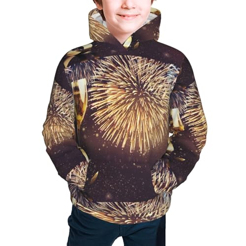 Happy New Year Kids Pullover Hoodies Boys Sweatshirts Girls Athletic Clothes with Pocket2