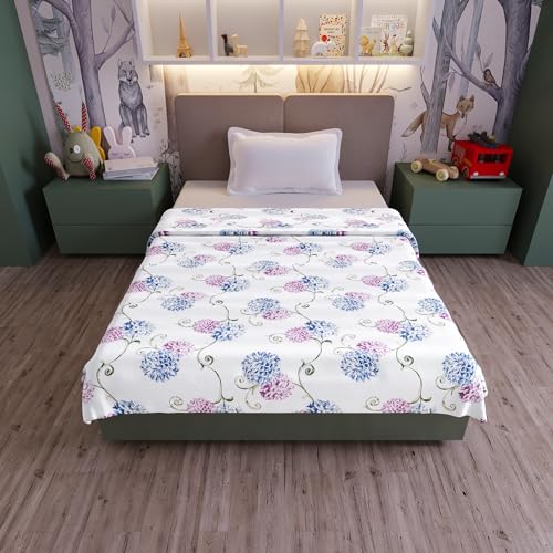 Image of Divine Casa Cotton Dohar for Kids Single Bed 135 x 100 cm, 120 GSM Lightweight Summer Blanket, Soft Breathable AC Quilt, Reversible Comforter for All Seasons