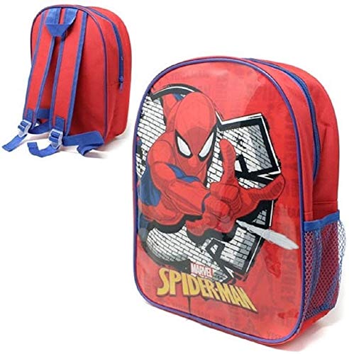 Mochila Marvel Spiderman con bolsillo lateral de malla para niños  31 cm