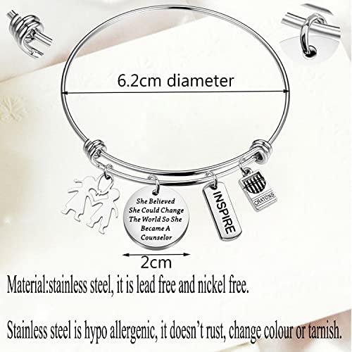 Image of bobauna Counselor Gift School Counselor Bracelet So She Became A Counselor Appreciation Gift