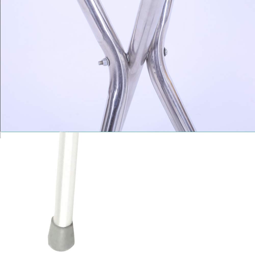Taburete con muleta, Bastones Plegables, Asiento, Tubo de aleación de Aluminio, Mango Antideslizante y Almohadilla para el pie, Soporte de Tres Patas para Regalo para Personas Mayores, Liger