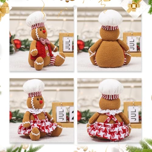 Jouets en peluche bonhomme en pain d'épices, le cadeau de Noël mignon de 24 cm