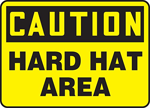 Caution Hard Hat Area Accuform : panneau rigide pour sécuriser les zones à risques