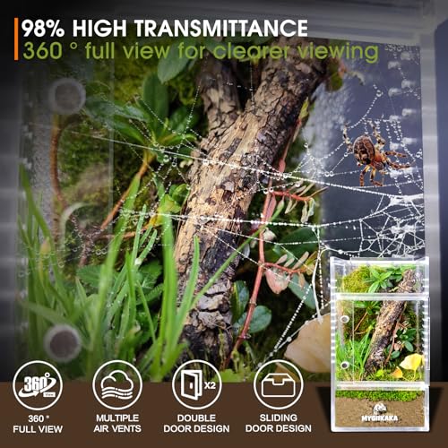 Image of MYGIIKAKA Jumping Spider Enclosure Accessories, Tarantula Spider Box, Bug Cage, Praying Mantis Habitat Enclosure, Snail Insect Terrarium, Caterpillar Habitat (3x3x6 inch) (Pack of 3)