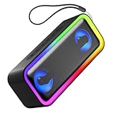 Altavoz Bluetooth Portátil Potente 40W, Altavoces Bluetooth 5.4 con Emparejamiento TWS,7 Cambios RGB, 30 H Reproducción, Impermeable IPX7, Speaker de Exterior para Viajes/Deportes/Fiestas/Ciclismo
