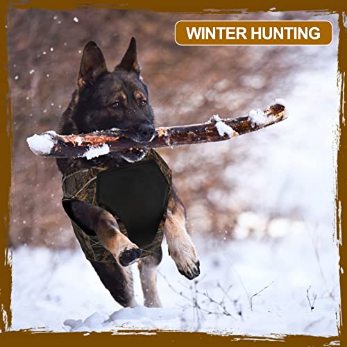 Hunthor Hund Jagdweste, 5mm Neopren Hundeweste Jagd, Verstellbare Hundejagdweste Wasservögel für Entenjagd (Camo, XL)