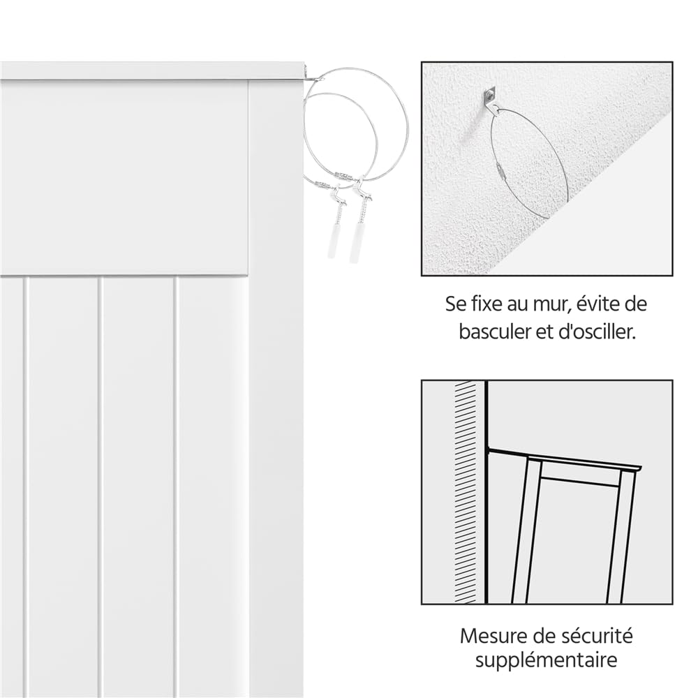 Yaheetech Meuble Rangement Salle de Bain, 81 cm × 30 cm × 81,5 cm Blanc | 4 Tiroirs 1 Placard avec 1 Plateau Réglable, Armoire Rangement Salle de Bain Salon Entrée Cuisine