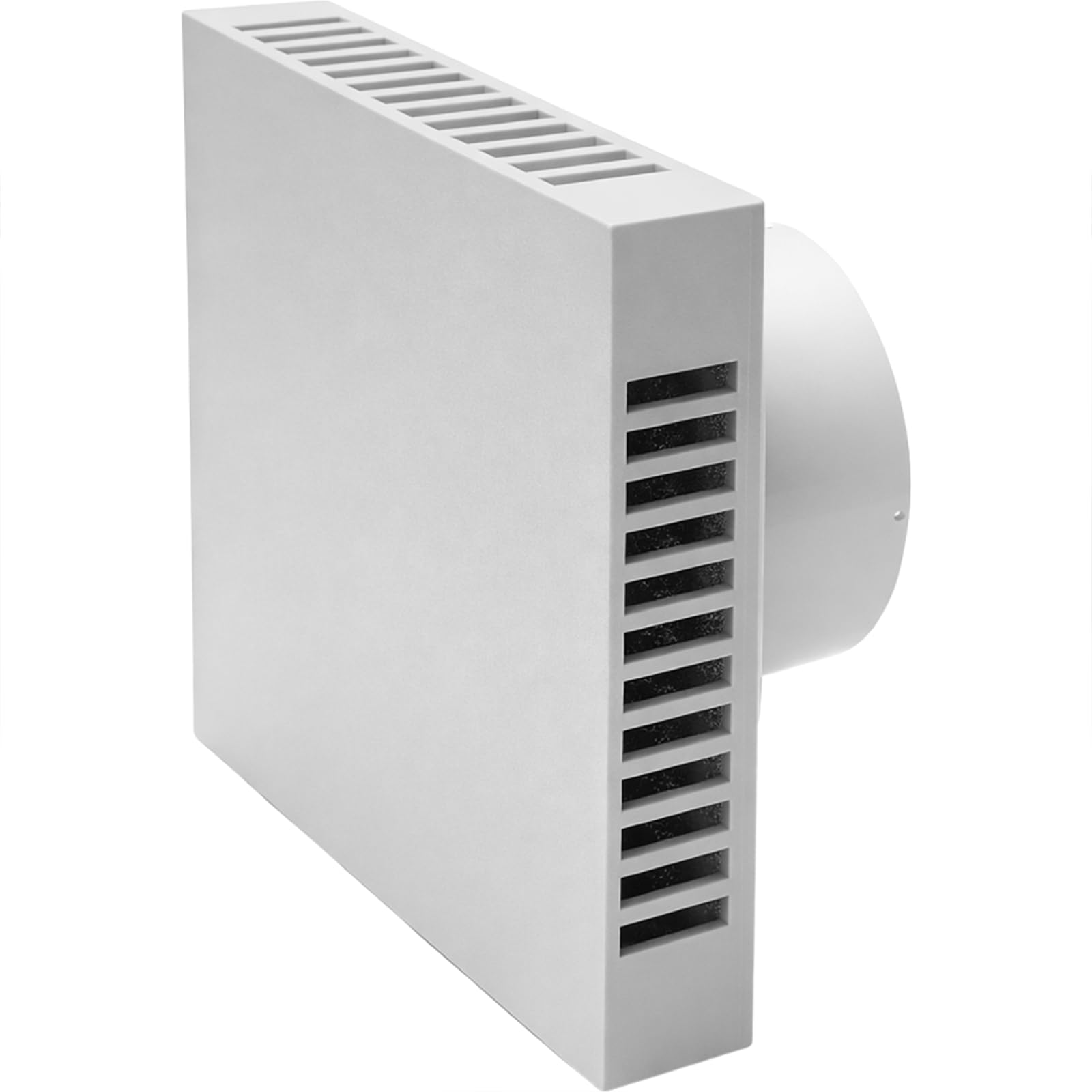 MKK Wentylator do pomieszczeń mieszkalnych, Ø 110 mm, wymienny filtr łazienkowy, wentylator wyciągowy, do łazienki, toalety, kuchni, montażu na ścianie (szary, Ø 110 mm, wyłącznik pociągany – cichy)