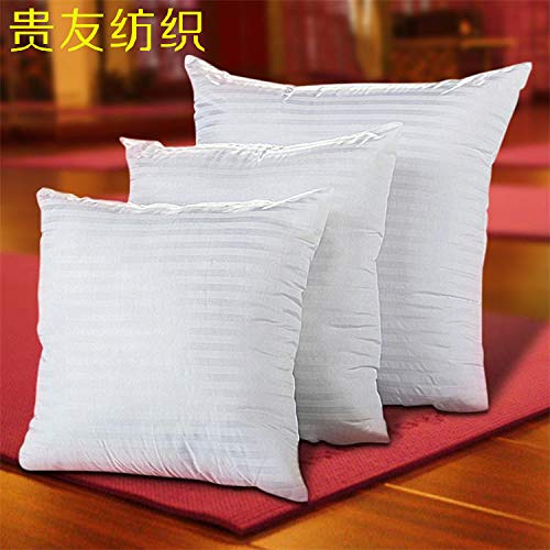 Coussin à rayures polyester coton satin blanc, décoration textile lit et canapé - 3