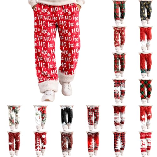 Christmas Pajama Pants for Men Furry Trim Snowflake Print Novelty Pj Pants - image 1
