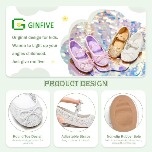 Image of GINFIVE Toddler Girls Dress Shoes Little Girls Mary Janes Ballerina Flats Shoes Toddler