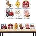 36pcs Farm Themed Party Supplies,Include Farm Animals Centerpieces Farm Background Cloth and Foil Latex Balloons, Indoor and Outdoor Farm Animals 3D Table Decorations
