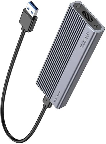 Aluminum Alloy M.2 NVMe Enclosure,USB 3.2 Gen2 6Gbps Tool-Free,SSD Enclosure for NVMe PCIe M-Key,Nvme USB Adapter Support UASP Trim for 2280 2260 2242 2230(Sata NOT Supported)