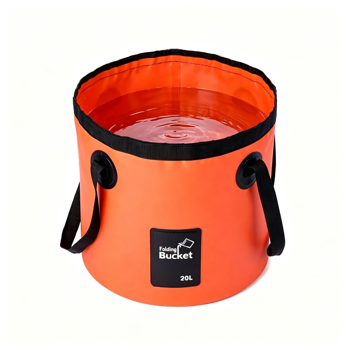 20L Folding Water Bucket, Outdoor Sports Lightweight Portable Collapsible Bucket, for Camping Hiking Traveling Picnic Fishing Boating Gardening Car Washing, Handy Storage Container (Orange, 20L)