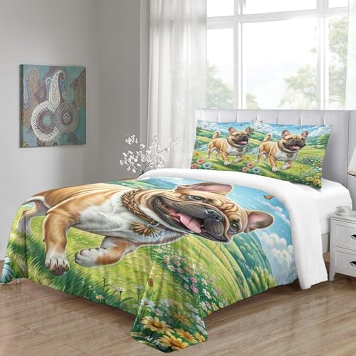 Housse de couette Cairn Terrier pour lit simple enfant, microfibre respirante imprimé 3D