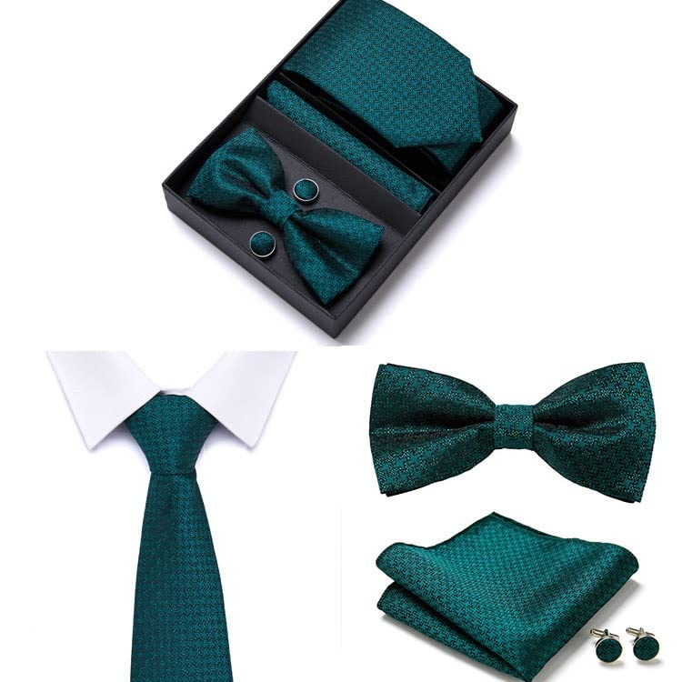 Set de 4 piezas para hombre con corbata y pañuelo en caja de regalo miniatura 3
