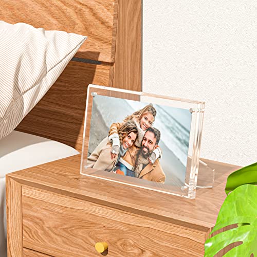 Niubee 4X6 Picture Frame, Acrylic Clear Photo Frame With Magnets For Tabletop Display, 2 Pack #TOP6