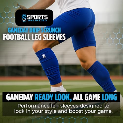 Sports Unlimited Gameday Drip Scrunch Football Leg Sleeves/Soccer Calf Sleeves, Pair, Youth & Adult, Leg Sleeve for Football2