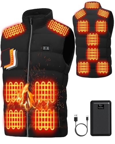 LQQSD Gilet riscaldato elettrico da uomo: gilet riscaldato USB con