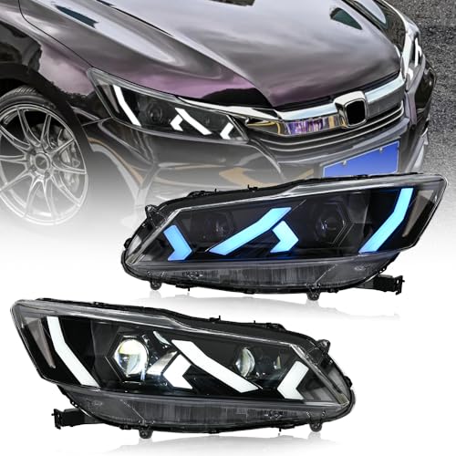 Headlights for Honda Accord 2016 2017 LX Touring Hybrid EX EX-L SE Sport Sedan Headlamps for 9.5th Gen 4door Accord Passenger&Driver Side Front Head Lamps(A Pair)