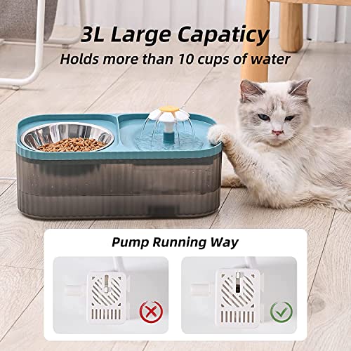 Fuente de agua para gato 3L con bomba silenciosa y recipiente acero miniatura 3