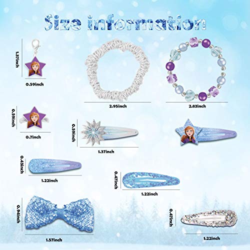Adventskalender 2025 Kinder Mädchen, 24 Tage Weihnachts-Countdown-Kalender im Frozen-Stil, DIY-Überraschungs Bracelet, Anhänger, Haarschmuck, Ring, Geschenke für Mädchen 6 7 8 9 10 11 12 13 Jahre