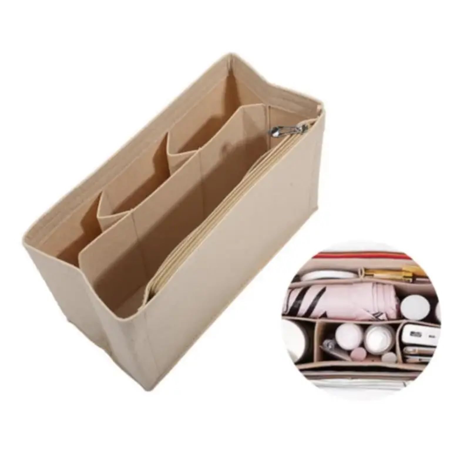 2 uds. Forro de fieltro, bolso organizador, mano, interno, partición bolsillo multicapa para Insertar Cartera