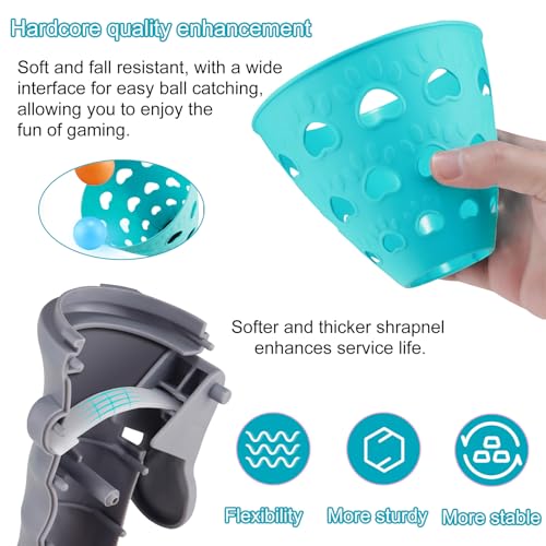 LIVESTN Fangballspiel, Fangbecher Ballspiel mit 2 Fangbechern und 10 Bällen, Fang den Ball Wurfspiel, Outdoor Spiele für Kinder, Für Garten, Park oder Strand, Outdoor Fun Party Game Spielzeug (B)