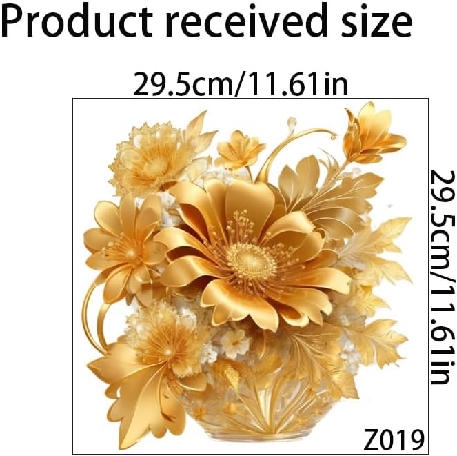 Golden Flowers Toilet Cover Sticker Decals,Fish Bird Flower Leaf Waterproof Toilet Lid Tank Seat Decals Cistern Self-Adhesive Bathroom Wall Sticker, White