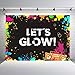 Daniu Glow Neon Party Backdrop Let's Glow Splatter Photography Background 7x5ft Vinyl Party Backdrops Banner Decoration Neon Party Supplies