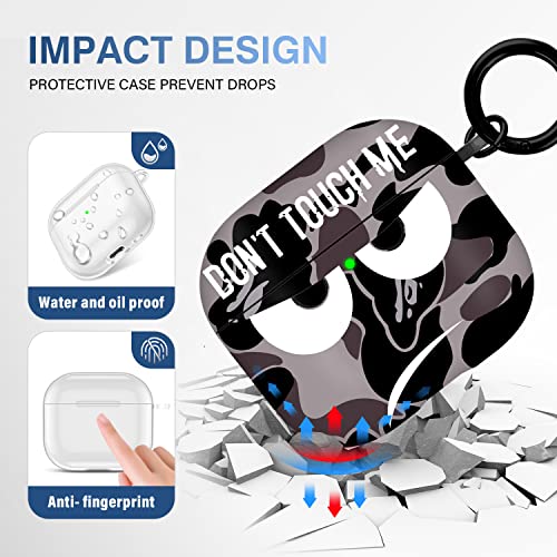 Image of for Airpods 3 Case 2021, Don't Touch Me for Airpods Cover with Keychain Soft Cute Shockproof Cover for Women Men Compatible with for Airpods 3 Charging Case,Grey