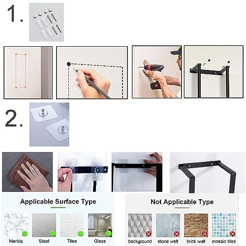 Porte-serviettes argenté mural pour grands draps de bain