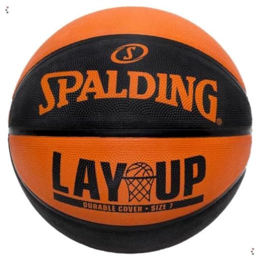 Bola de Basquete Spalding Lay-Up, Preto e Laranja, Tam. 7