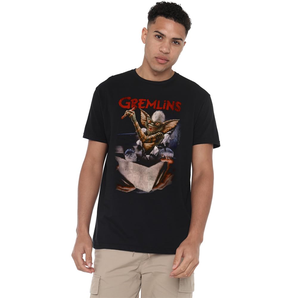 Warner Brothers Men's Black Gremlins Mohawk Poster T-Shirt in Size 3XL, Sports Direct