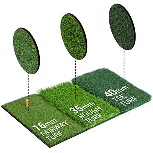 Asgens-Alfombra-de-Bateo-de-Golf-Tri-Turf-Alfombrilla-de-Goma-para-Practica-de-Golf-Basica-para-Montar-Ayuda-de-Entrenamiento-Portatil-para-Golfistas64-x-41cm