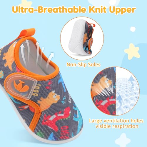 Image of FEETCITY Toddler Walking Shoes Slip On Toddler Shoes Boys Girls Kids Sports Sneakers Casual School Shoes Barefoot Shoes