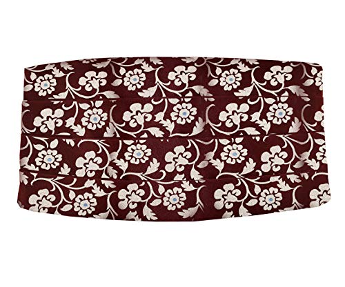 Remo Sartori Made in Italy Men's Black Baroque Cummerbund Tuxedo Belt, 4 Folded, Silk (Large: Adjustable from 36'' to 44'')