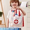 51qyn Sklzl - 16-Piece Kids Doctor Kit with Realistic Stethoscope & Dress-Up Accessories - Pretend Play Medical Set for Toddlers Ages 3+ | Engaging Doctor Role Play Toy Set with Reusable Record Cards & Carry Bag - Kids doctor kit