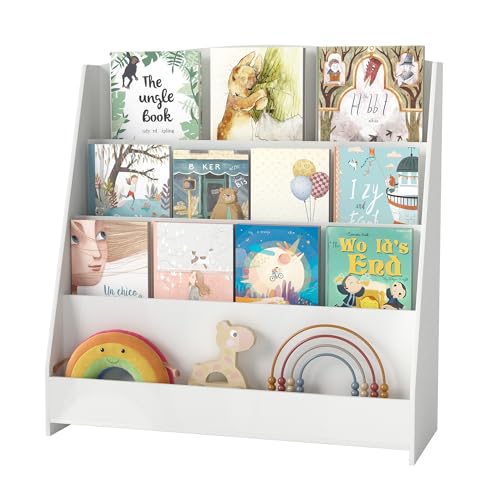 4 Ebenen Bücherregal Kinder Montessori – 88cm Höhe fürs Kinderzimmer