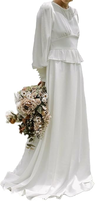 Amazon | [Fiveen] ウエディングドレス シンプル 白 ロング