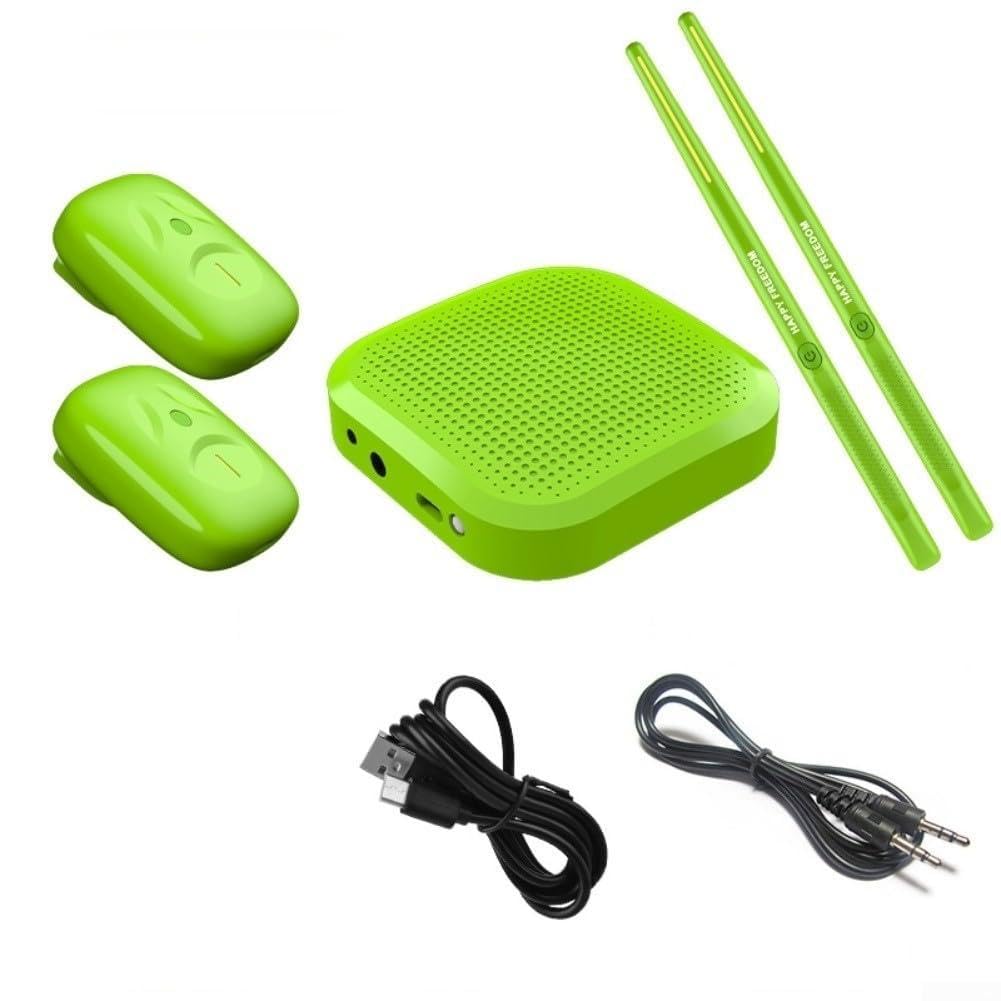 Batteria elettronica portatile con tecnologia di rilevamento del movimento 3D e esperienza sonora di realtà virtuale, per casa, ufficio, pratica all'aperto, blu navy (B-verde)