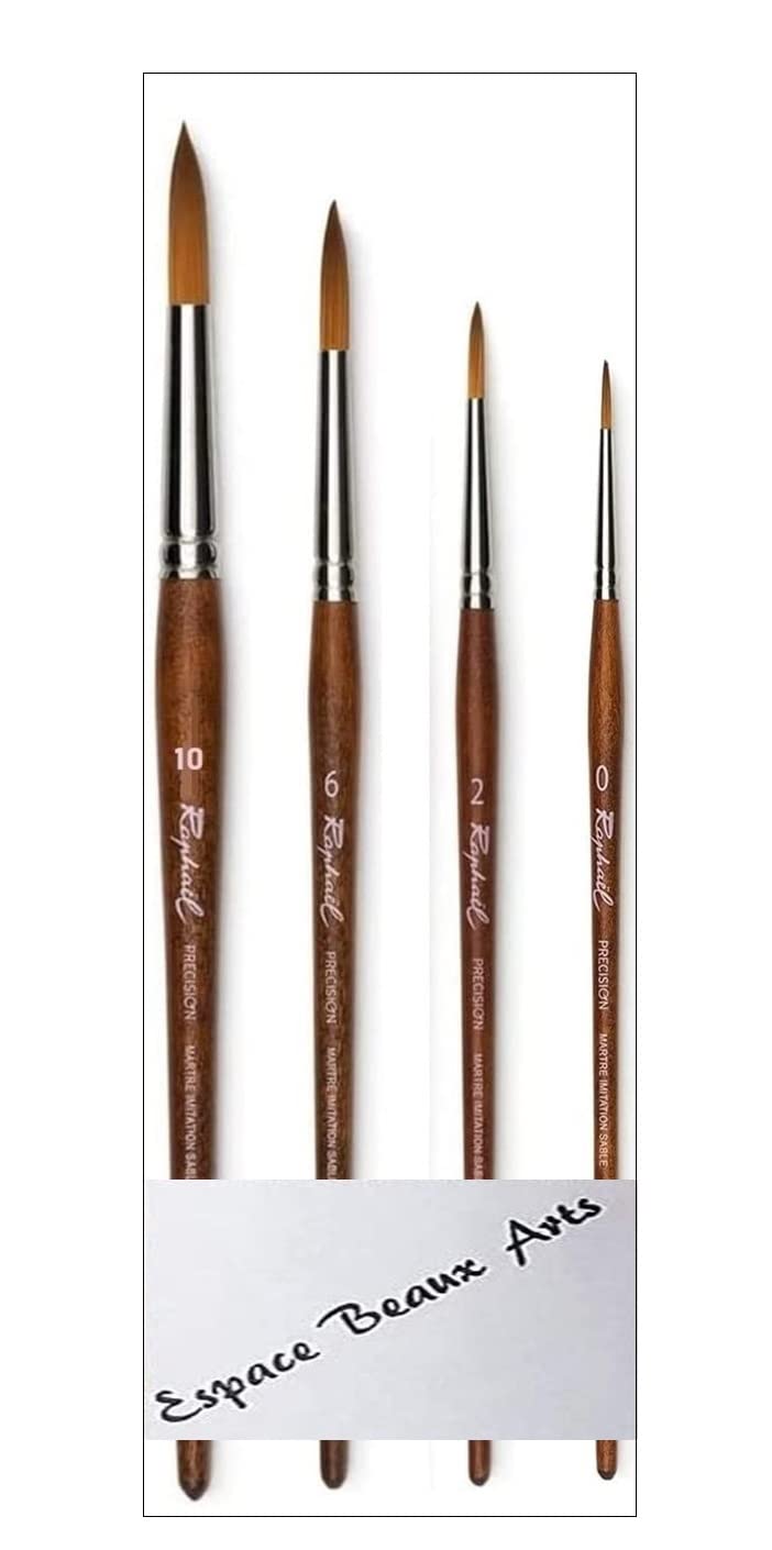Raphael Pinceau Série 8504 Martre Imitation Sable, Set 4 Pcs 0, 2, 6, 10
