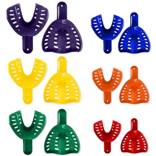 HAIKING Orthodontic Impression Trays, 12 PCS Multi-color Plastic U Shape Teeth Holder for Dental Clinics and Home Use (5-10 cm/1.96-3.93 in)
