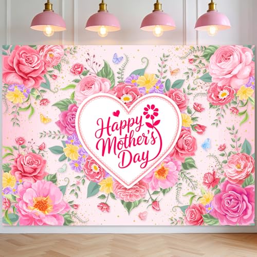 Fondo para fotografía Día de la Madre 10x7 ft rosa miniatura 1