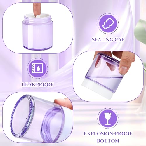 Image of Norme 48 Pcs 4 oz Glass Jars with Lids Cosmetic Jars, Light Purple